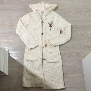 Disney Cream Hooded Knit Cardigan with Embroidery, sz S/p